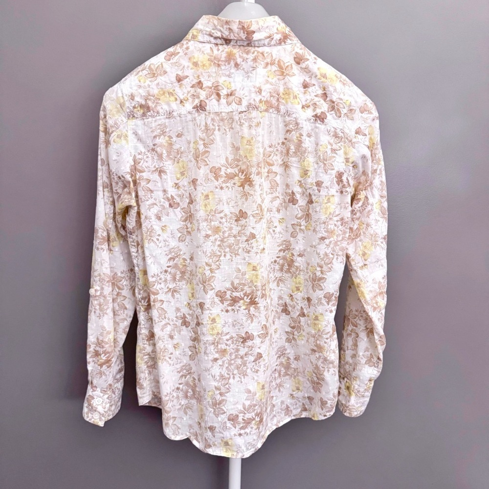 Denver Hayes Floral Pattern Boho Casual Hippie Button Down Shirt Blouse Medium - Picture 8 of 15